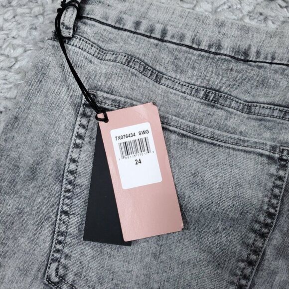 Jen7 Slim Boyfriend Jeans Size 24 Gray Stretch Denim Stone Wash - Picture 5 of 11